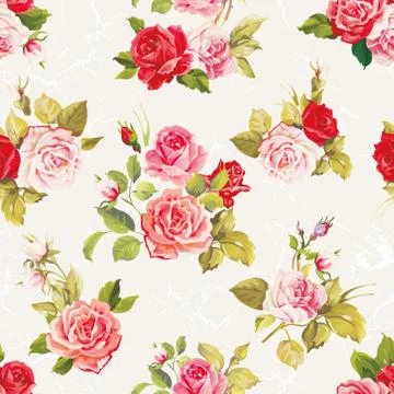 Vintage vector roses seamless pattern Illustrazione stock