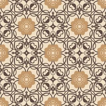 Vintage vector seamless flower pattern Stock Illustration