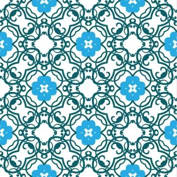 Vintage vector seamless flower pattern Stock Illustration
