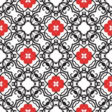 Vintage vector seamless flower pattern Stock Illustration