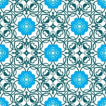 Vintage vector seamless flower pattern Stock Illustration