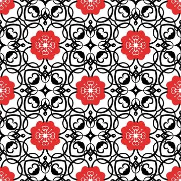 Vintage vector seamless flower pattern Stock Illustration