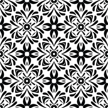 Vintage vector seamless flower pattern Stock Illustration