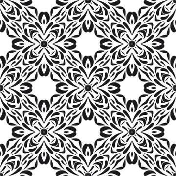 Vintage vector seamless flower pattern Stock Illustration