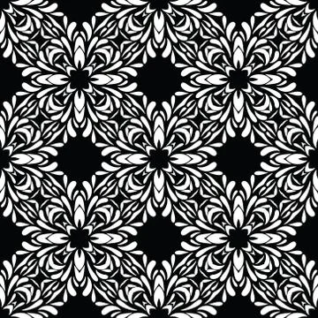 Vintage vector seamless flower pattern Stock Illustration