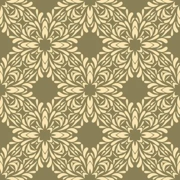Vintage vector seamless flower pattern Stock Illustration