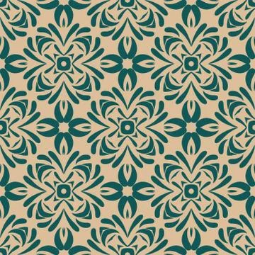 Vintage vector seamless flower pattern Stock Illustration
