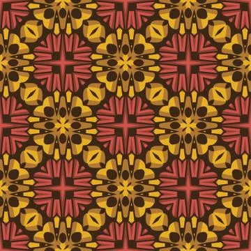 Vintage vector seamless flower pattern Stock Illustration