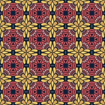 Vintage vector seamless flower pattern Stock Illustration