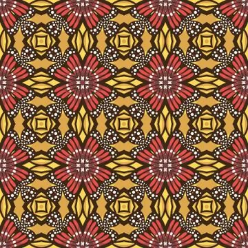 Vintage vector seamless flower pattern Stock Illustration