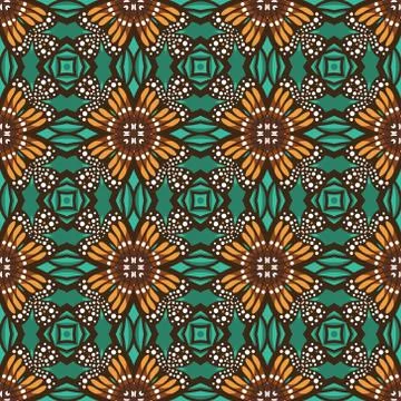 Vintage vector seamless flower pattern Illustrazione stock