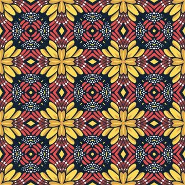 Vintage vector seamless flower pattern Stock Illustration