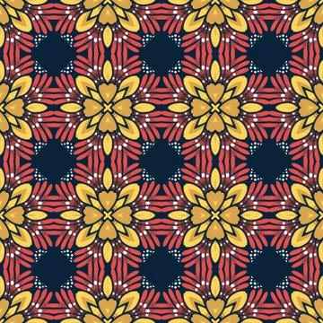 Vintage vector seamless flower pattern Stock Illustration