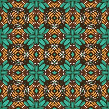 Vintage vector seamless flower pattern Stock Illustration