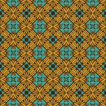 Vintage vector seamless flower pattern Stock Illustration