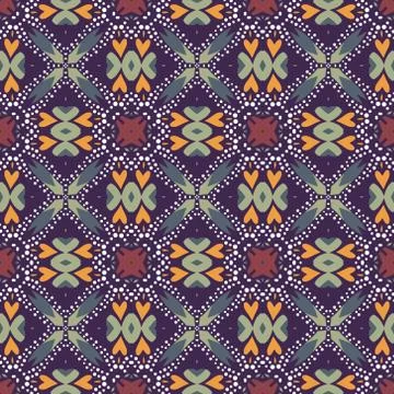 Vintage vector seamless flower pattern Stock Illustration
