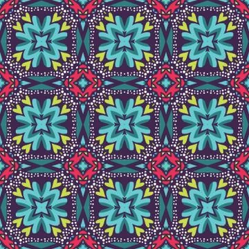 Vintage vector seamless flower pattern Stock Illustration