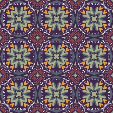 Vintage vector seamless flower pattern Stock Illustration