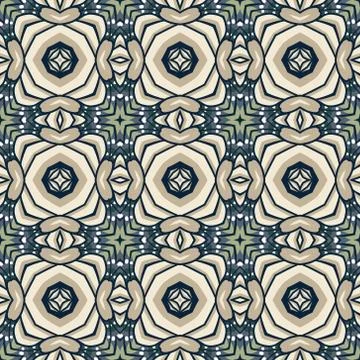 Vintage vector seamless flower pattern Stock Illustration