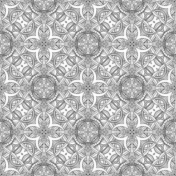 Vintage vector seamless flower pattern Stock Illustration