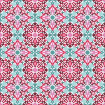 Vintage vector seamless flower pattern Stock Illustration