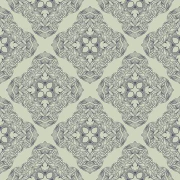 Vintage vector seamless flower pattern Stock Illustration