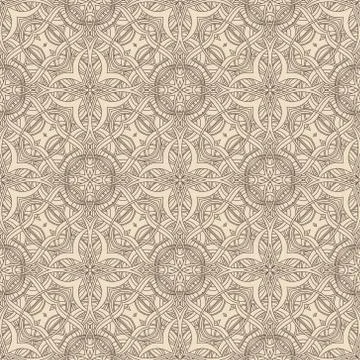 Vintage vector seamless flower pattern Stock Illustration