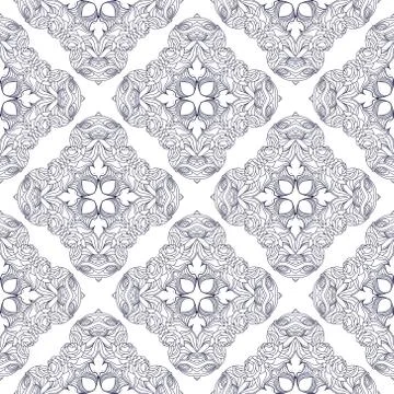 Vintage vector seamless flower pattern Stock Illustration