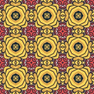 Vintage vector seamless flower pattern Stock Illustration