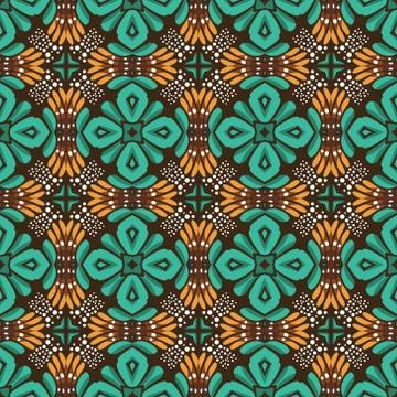 Vintage vector seamless flower pattern Stock Illustration