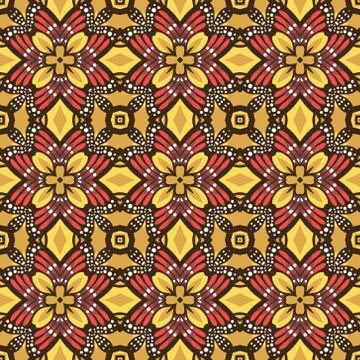 Vintage vector seamless flower pattern Stock Illustration