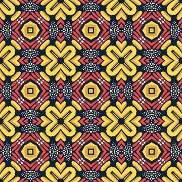 Vintage vector seamless flower pattern Stock Illustration