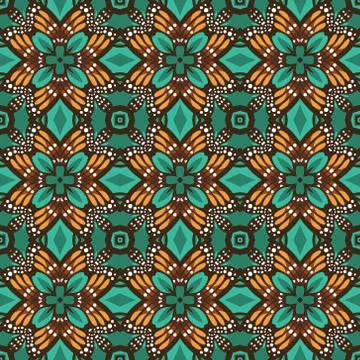 Vintage vector seamless flower pattern Illustrazione stock