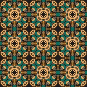 Vintage vector seamless flower pattern Stock Illustration