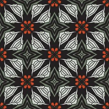 Vintage vector seamless flower pattern Illustrazione stock