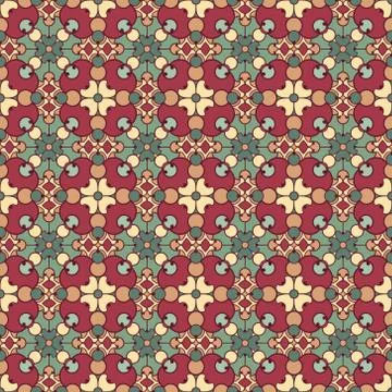 Vintage vector seamless flower pattern Stock Illustration