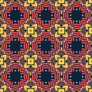 Vintage vector seamless flower pattern Stock Illustration