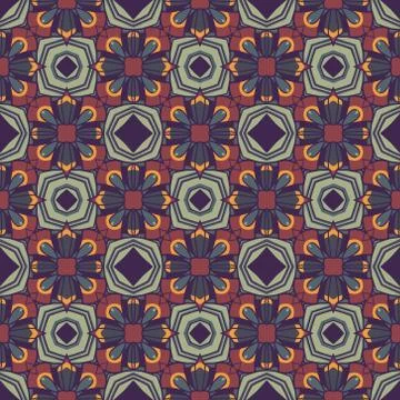 Vintage vector seamless flower pattern Stock Illustration