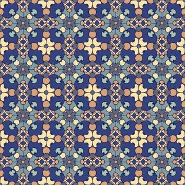 Vintage vector seamless flower pattern Stock Illustration