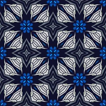 Vintage vector seamless flower pattern Stock Illustration