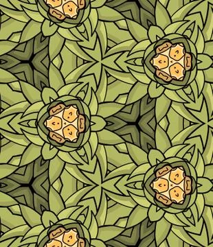 Vintage vector seamless flower pattern Stock Illustration
