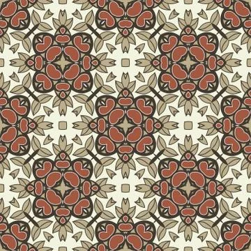 Vintage vector seamless flower pattern Stock Illustration