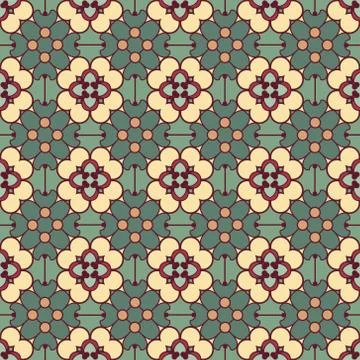 Vintage vector seamless flower pattern Stock Illustration