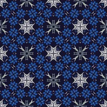 Vintage vector seamless flower pattern Stock Illustration