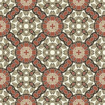 Vintage vector seamless flower pattern Stock Illustration