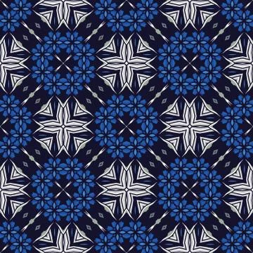 Vintage vector seamless flower pattern Stock Illustration