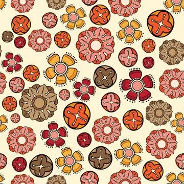 Vintage vector seamless flower pattern Stock Illustration