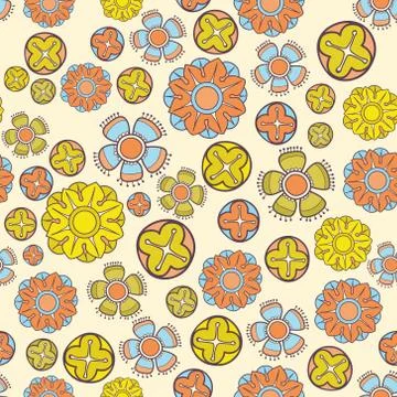 Vintage vector seamless flower pattern Stock Illustration