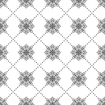 Vintage vector seamless flower pattern Stock Illustration