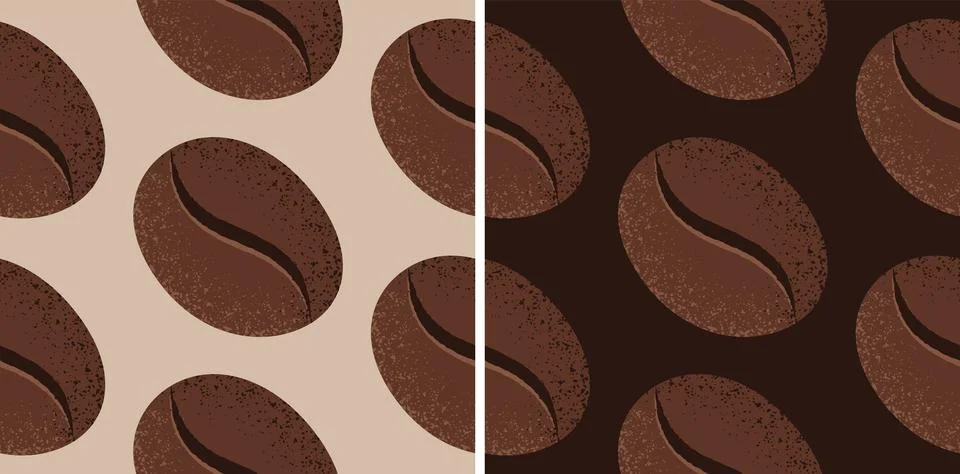 Vintage vector seamless pattern with coffee beans Stock-Illustration